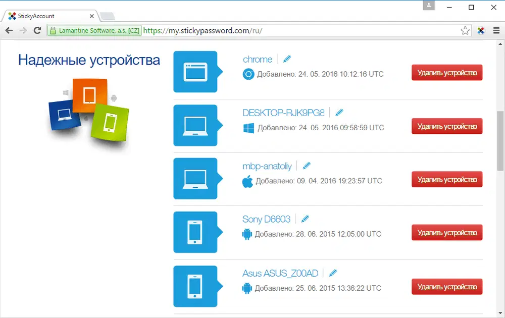 Обзор Sticky Password Premium: Возможности StickyAccount