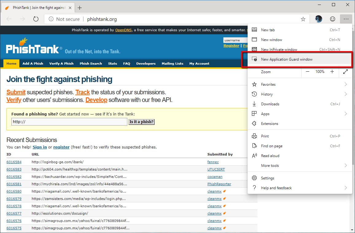�Application Guard � ��������� Windows� �������� � ����� Edge