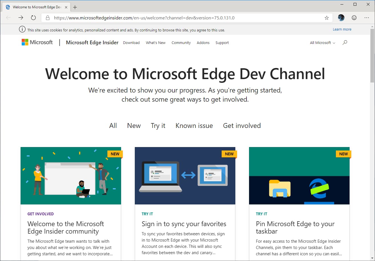 ������ ���������� �� ������ Dev