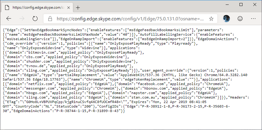 Microsoft Edge �� Chromium ����� �������� User-Agent