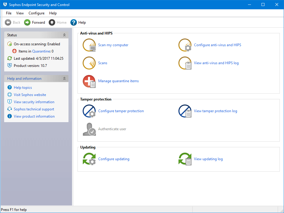 Sophos Endpoint Security and Control