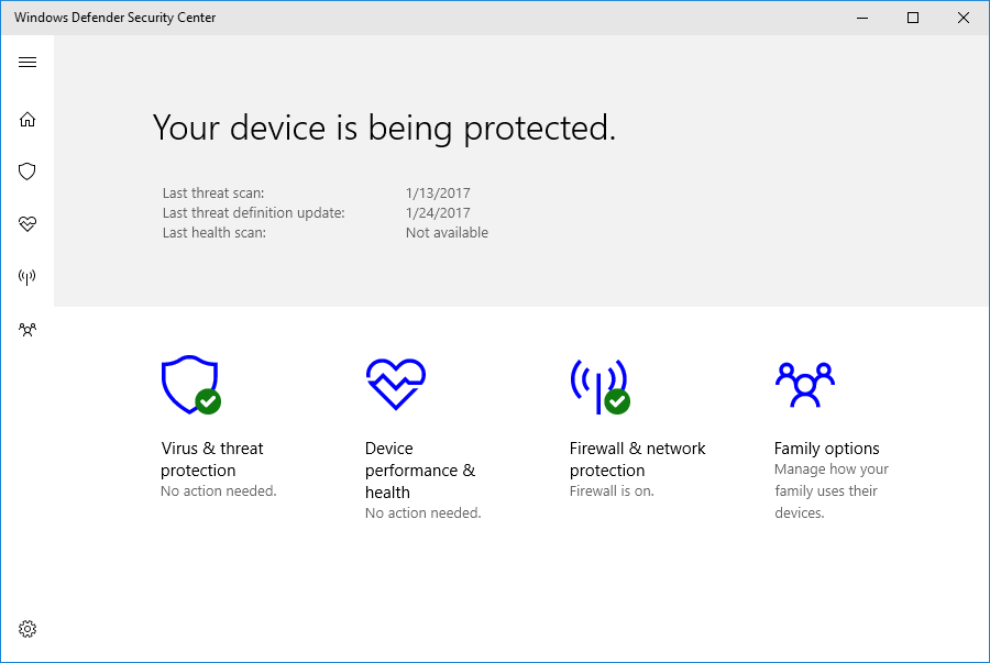 Microsoft ����������� ����� Windows Defender Security Center