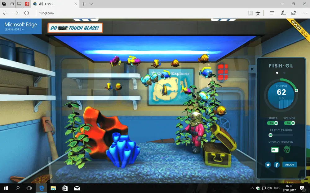 ����� � ������������ Microsoft Edge -  FishGL