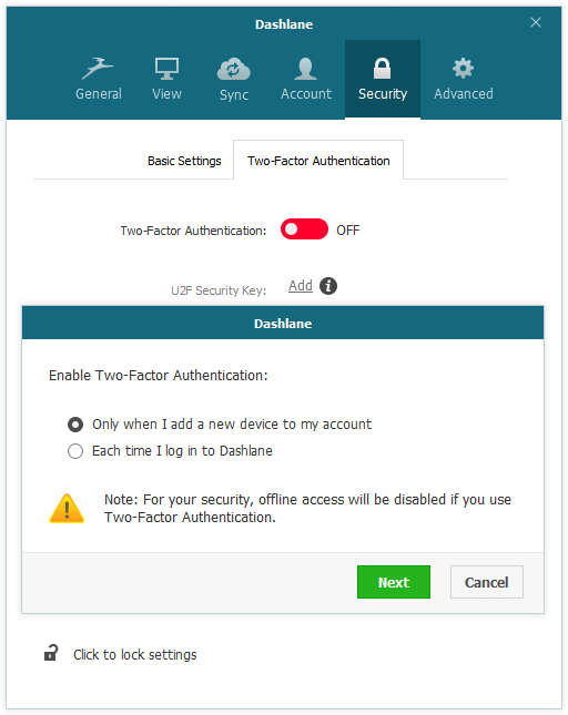 ��� �������� ������������� �������������� � Dashlane