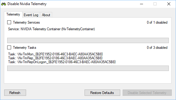 Disable Nvidia Telemetry