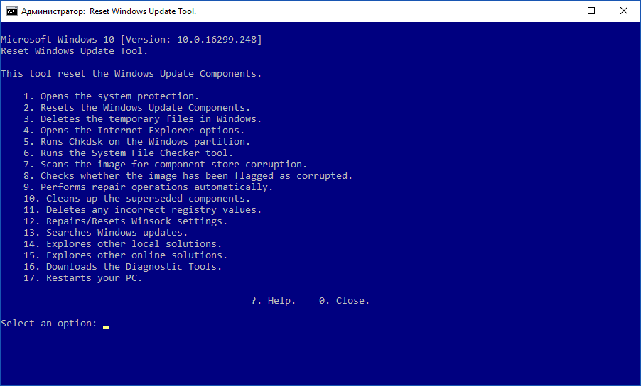 Сбросьте службу обновления Windows