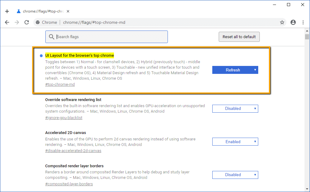 UI Layout for the browser's top chrome