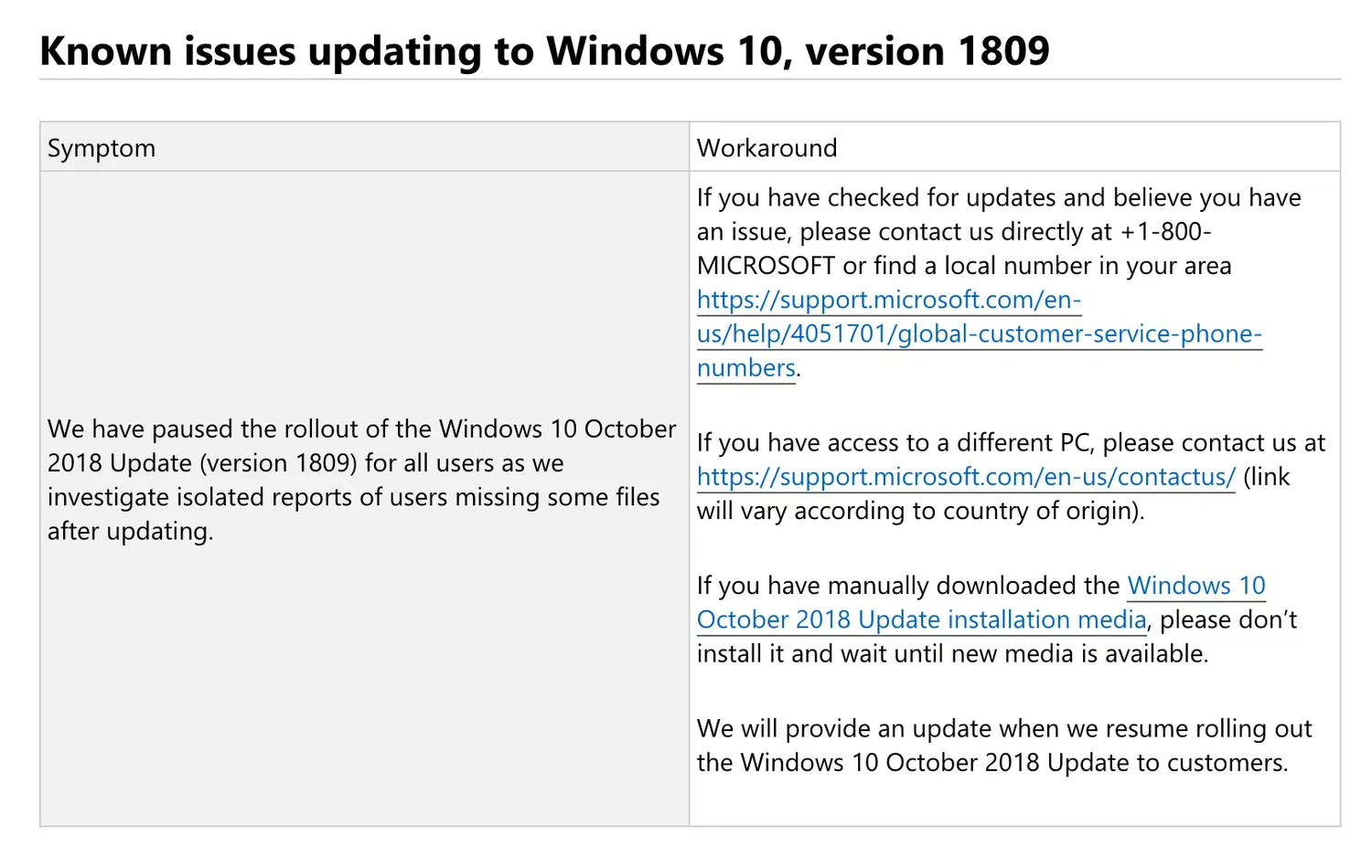 Microsoft ���������� ��������� � ��������� ������ ����� ����������