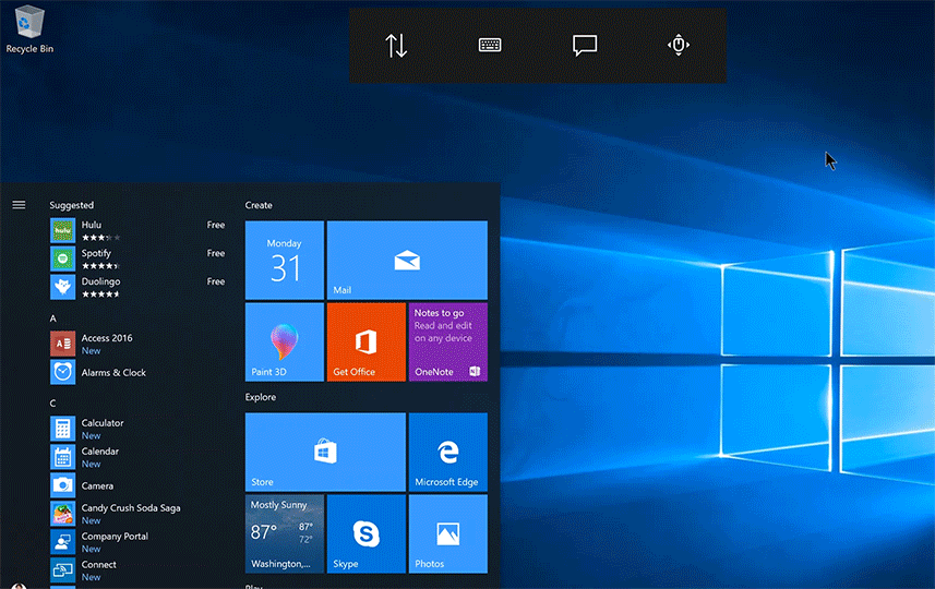 Windows 10 Insider Preview build 16257: ������� ������������ �������� ���� - Eye Control