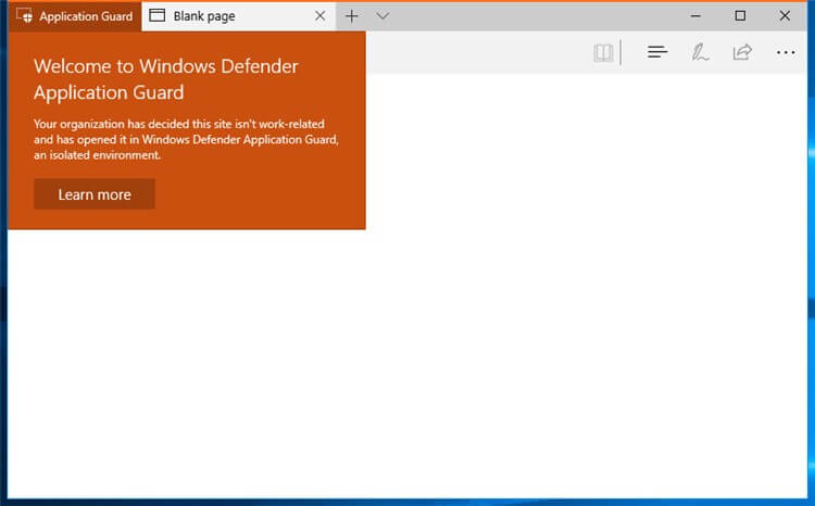 Application Guard ��������� Windows � Microsoft Edge