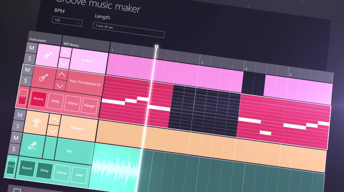 ����� Windows 10 Redstone 3. Groove Music Maker