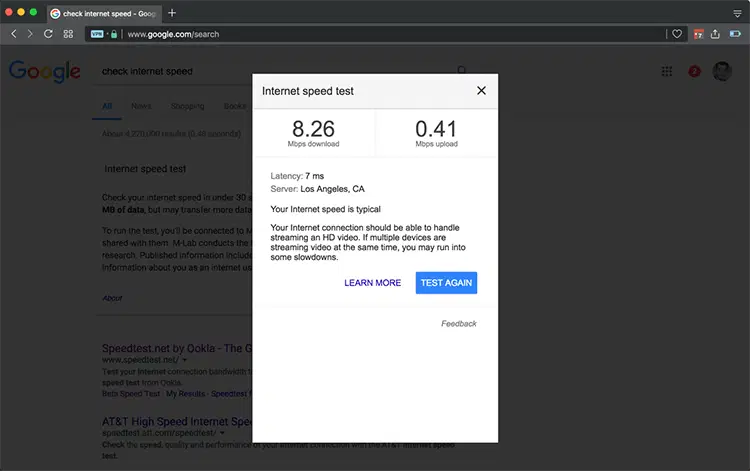 Google Internet Speed