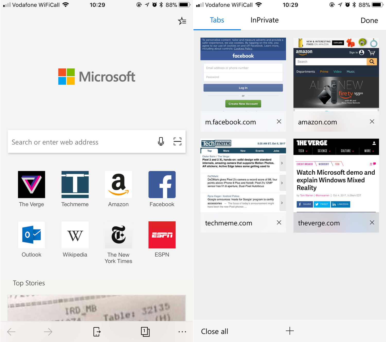 Microsoft Edge ����� �� ��������� iOS � ����� �������� �� Android