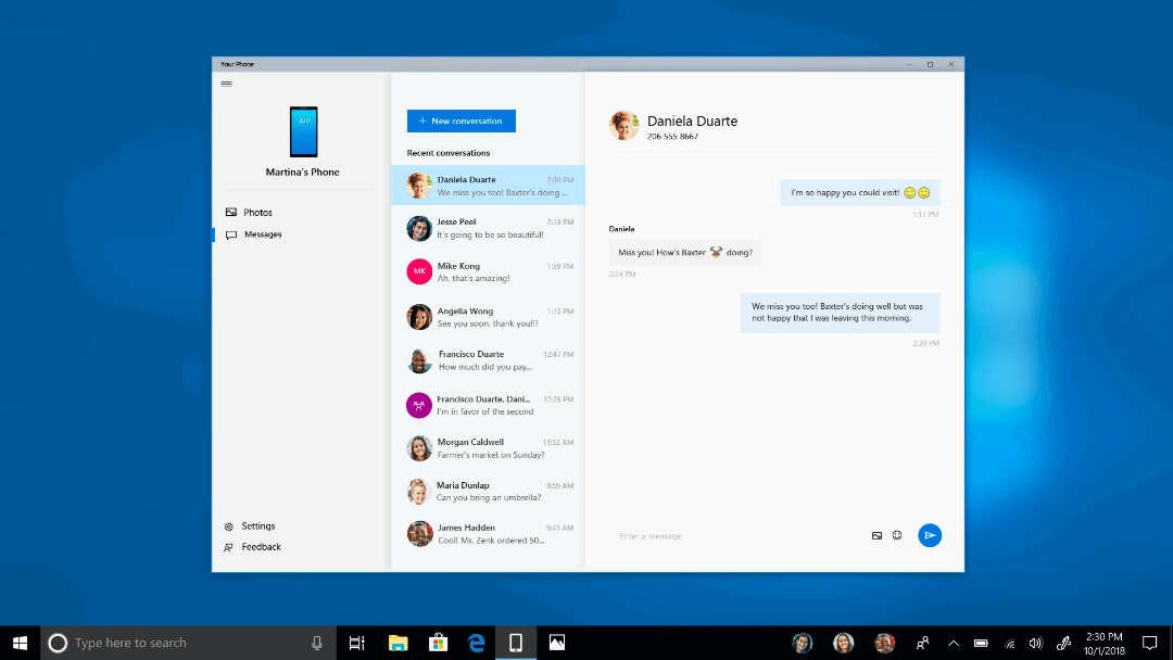 �������� SMS-��������� �� ���������� Windows 10 � ������� ���������� ���� �������� ��� ������������� Android-���������
