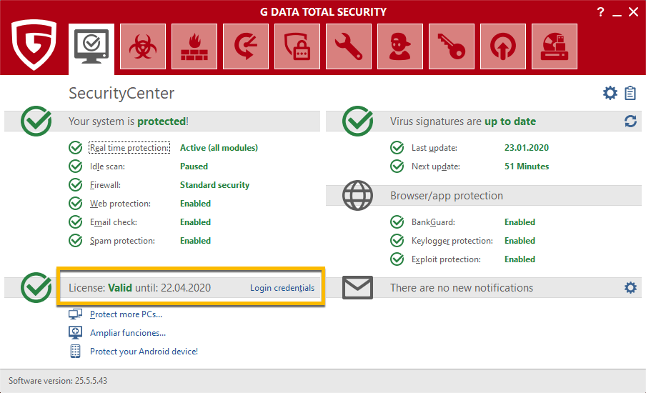 G Data Total Security 2020 на 3 месяца бесплатно
