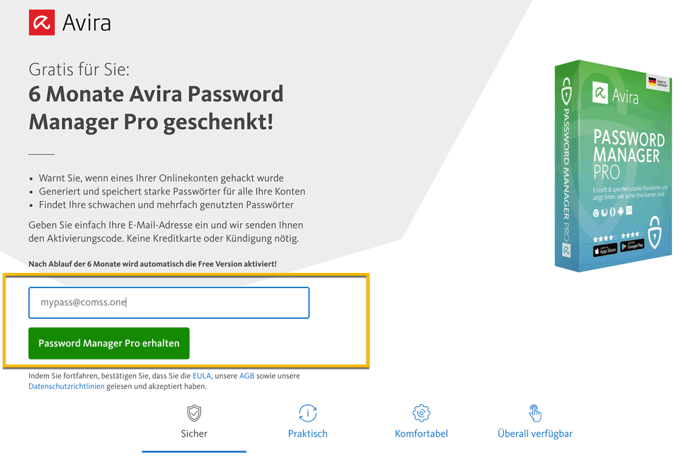 ���������� �������� Avira Password Manager Pro