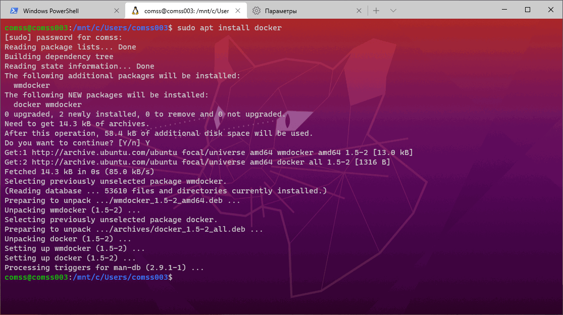 Подсистема Windows для Linux 2 (WSL2)