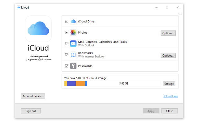 iCloud ��� Windows 10