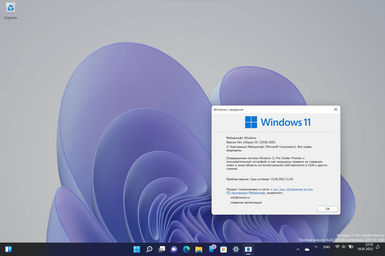 Windows 11, ������ Dev (������ �� 22538.1000)