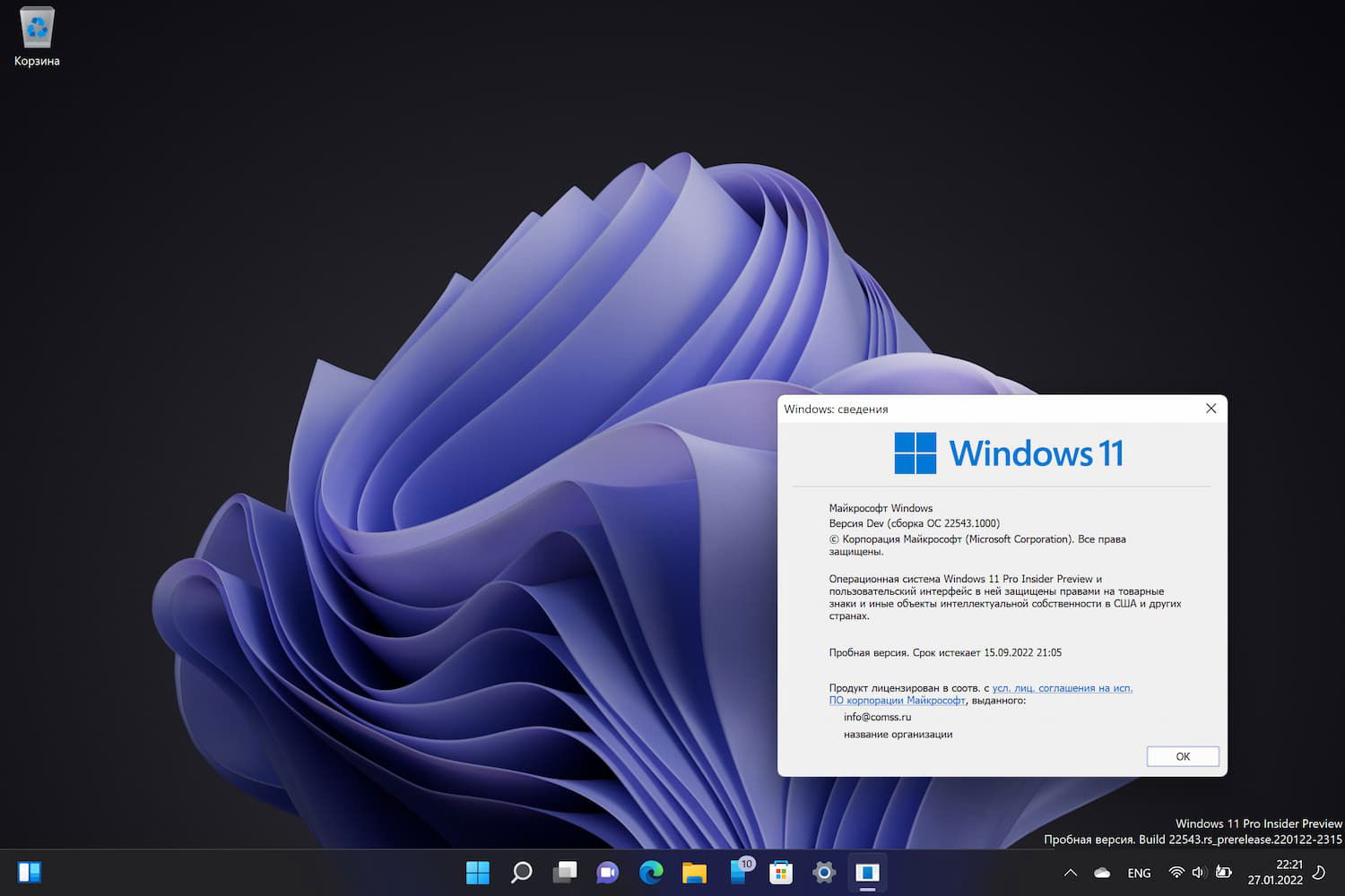 Windows 11, ������ Dev (������ �� 22543.1000)