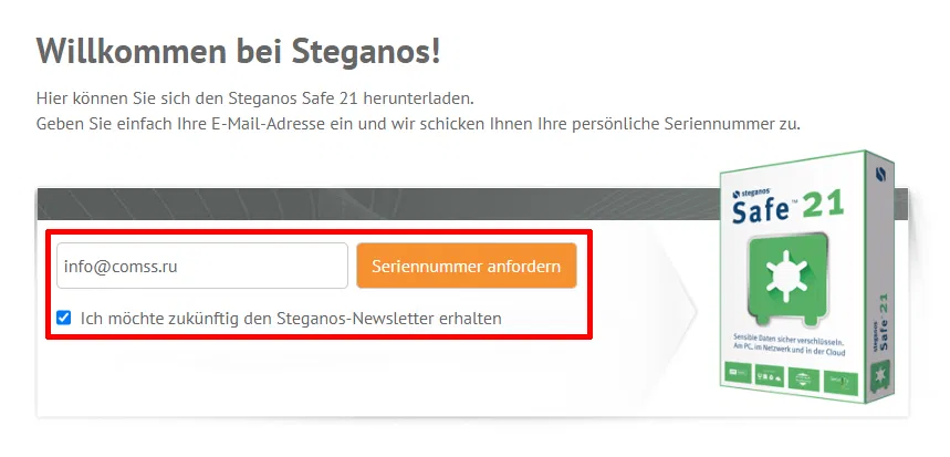 ���������� �������� Steganos Safe