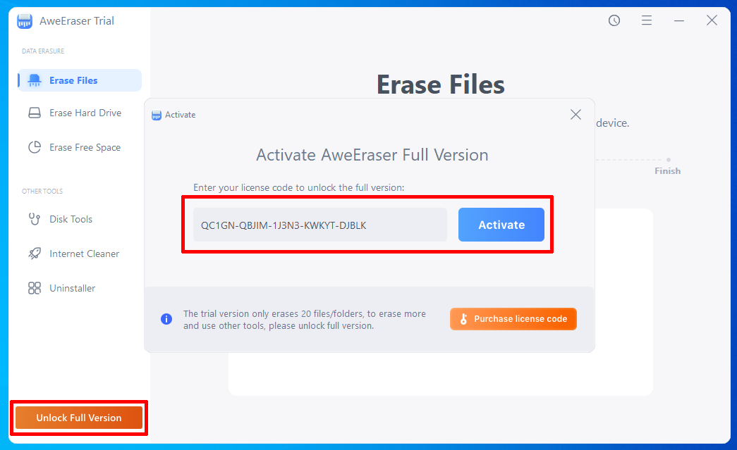 ���������� �������� AweEraser ��� Windows