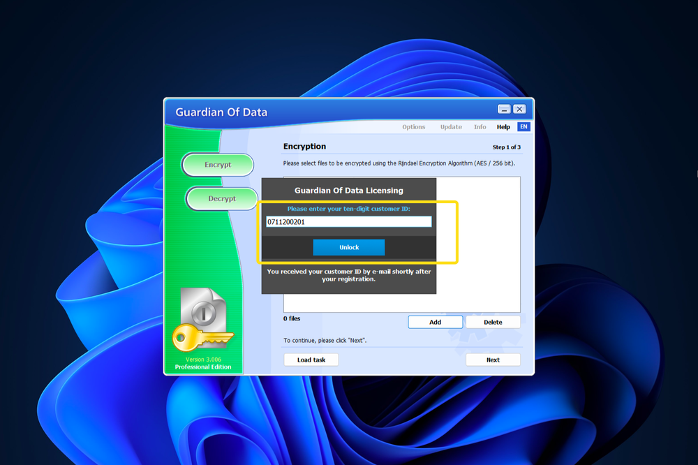 ���������� �������� ASCOMP Guardian Of Data Professional