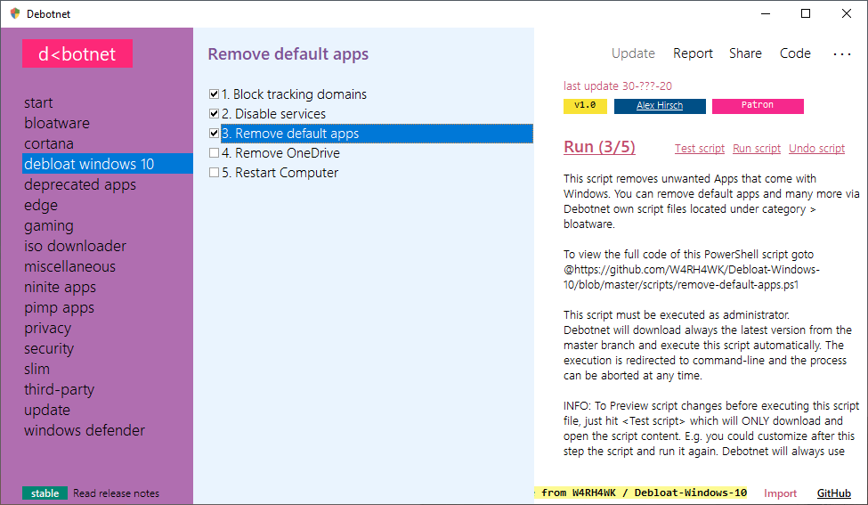 Debotnet � Debloat Windows 10