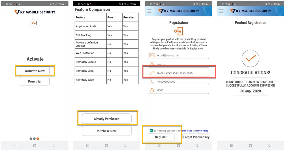 K7 Mobile Security ��� Android � ���������� ��������