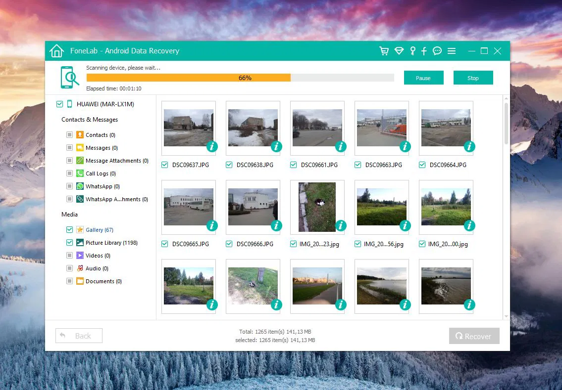 ���������� �������� FoneLab Android Data Recovery