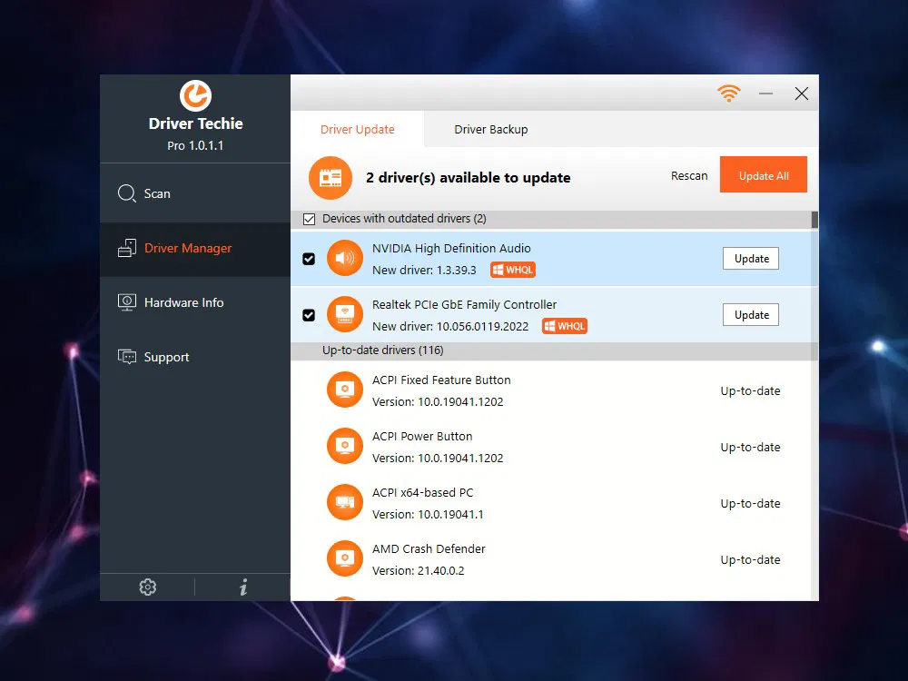 ���������� �������� Driver Techie Pro