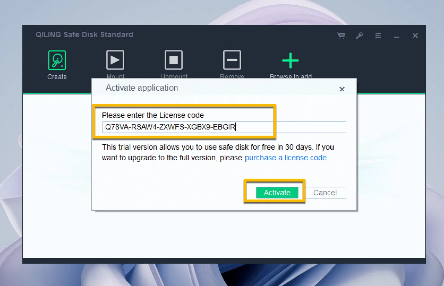 ���������� �������� QILING Safe Disk