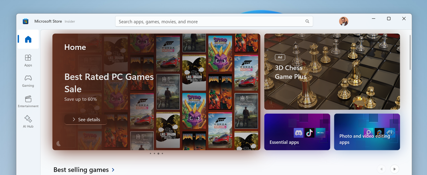 ���������� ������ ����������� � Microsoft Store.