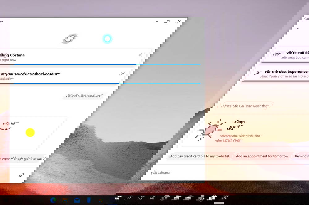 Обновление приложения Cortana