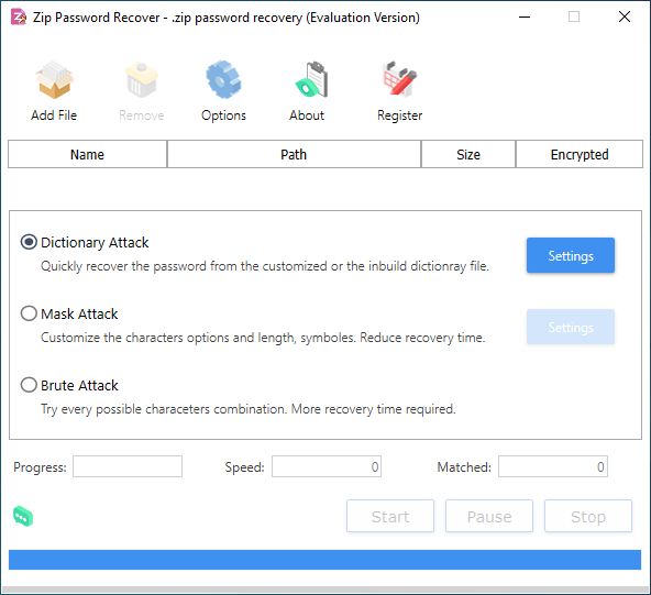 ���������� �������� ZIP Password Recover PRO