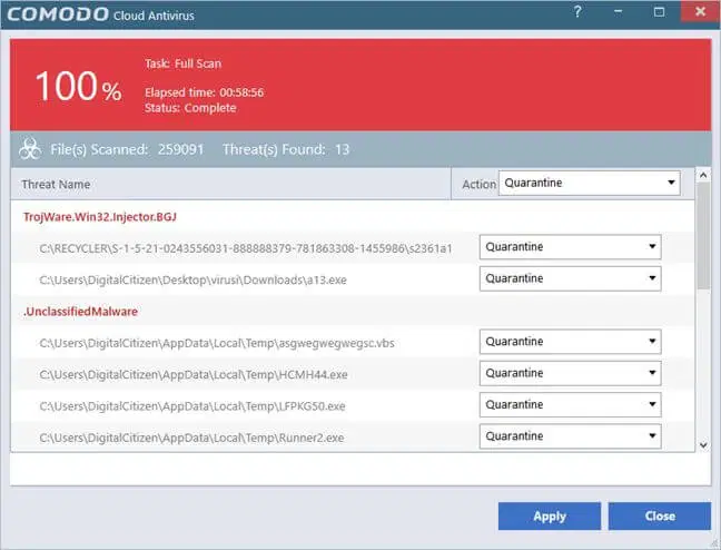 Comodo Cloud Antivirus
