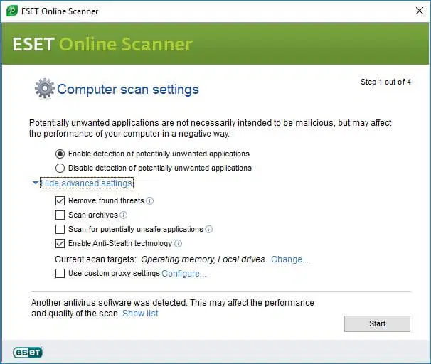 ESET Online Scanner