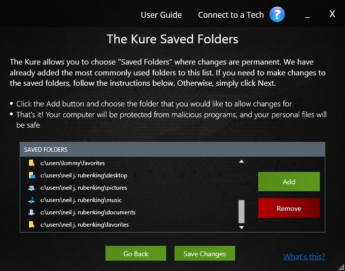 ����� The Kure: Saved Folders