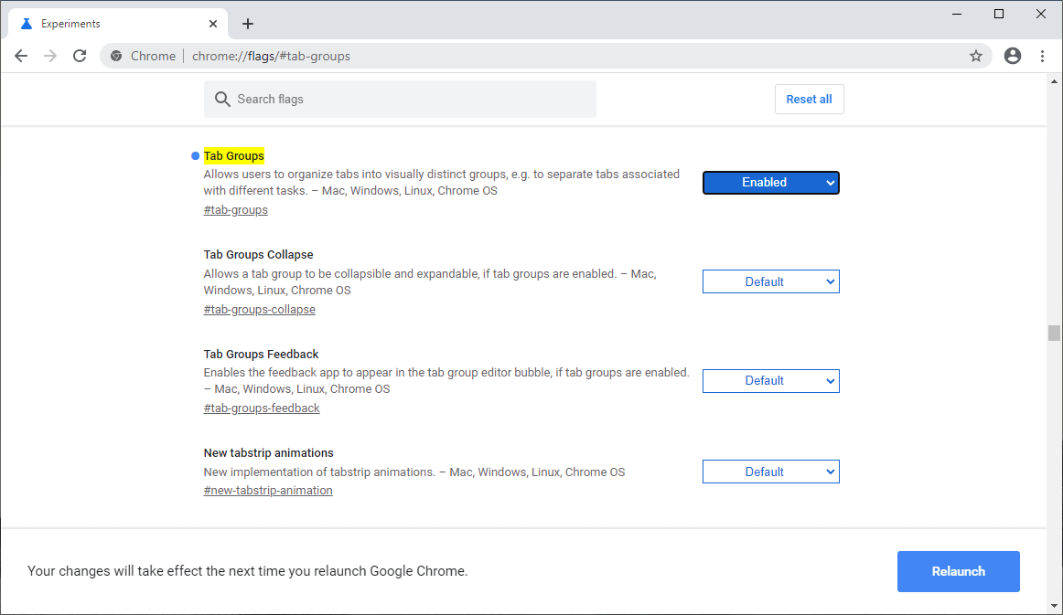 chrome://flags/#tab-groups