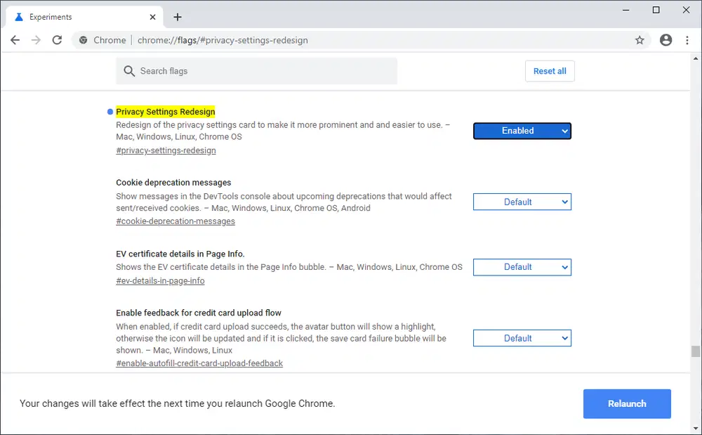 Privacy Settings Redesign
