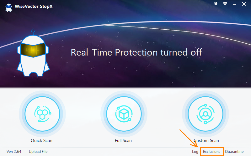 ��� �������� ���� ��� ����� � ���������� ���������� WiseVector StopX