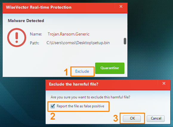 ��� �������� ���� ��� ����� � ���������� ���������� WiseVector StopX