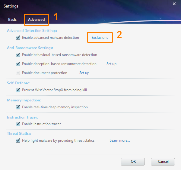 ��� �������� ���� ��� ����� � ���������� ���������� WiseVector StopX