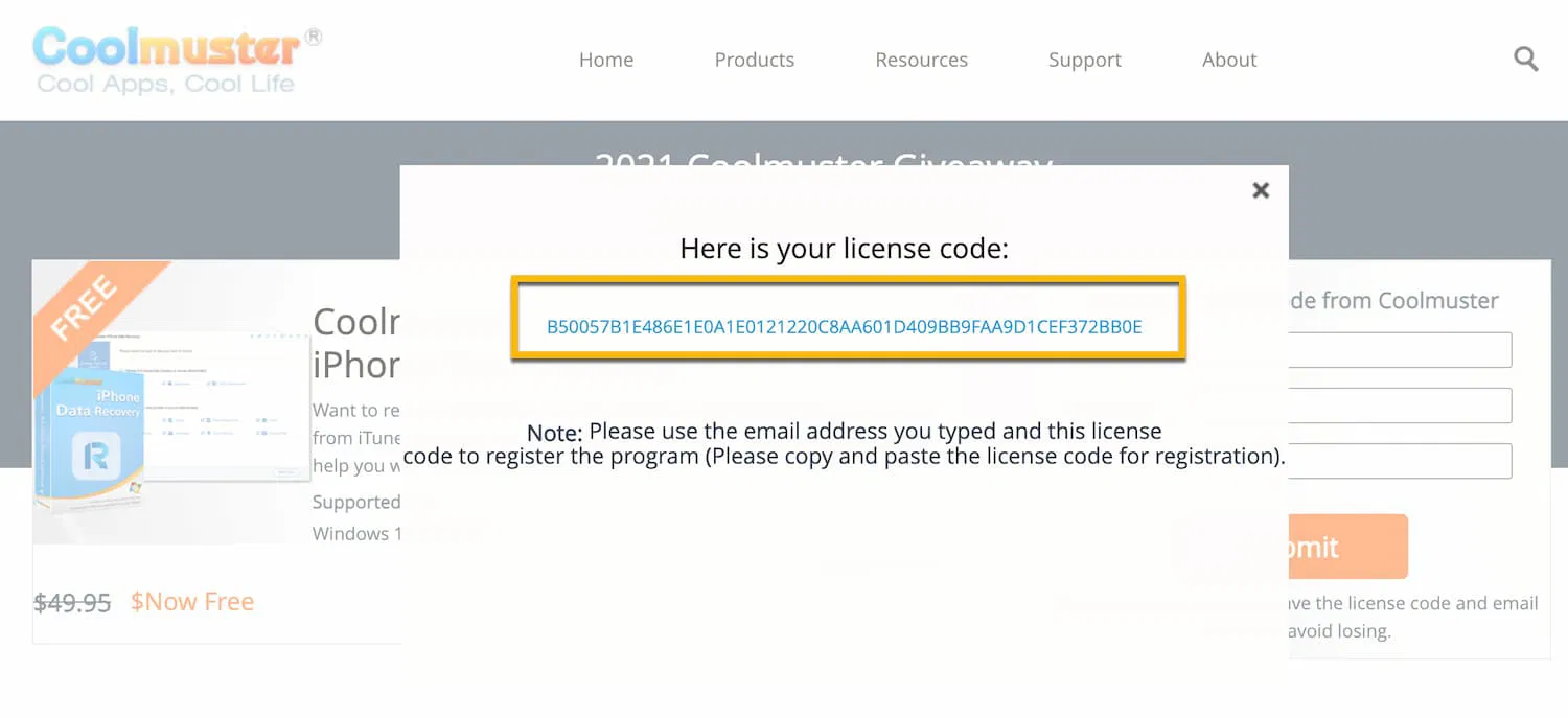 Бесплатная лицензия Coolmuster iPhone Data Recovery