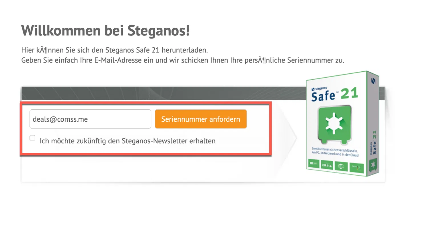 ���������� �������� Steganos Safe