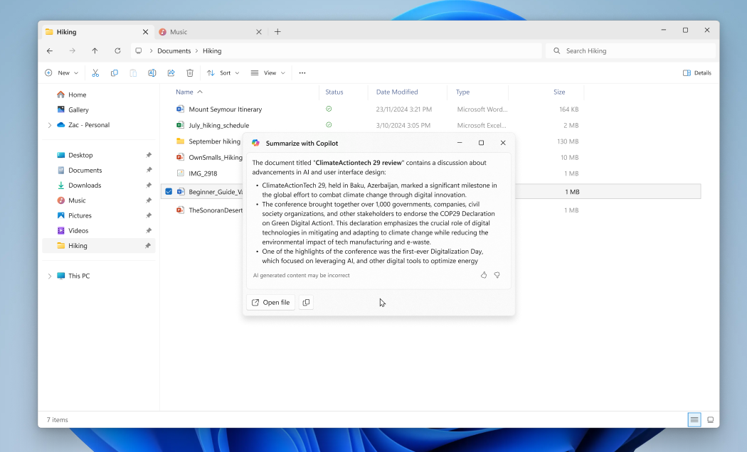 ������ ��������� � ���������� ����� Copilot