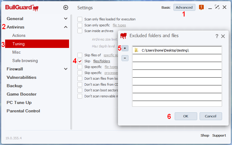 ���������� ����� � ���������� ���������� BullGuard
