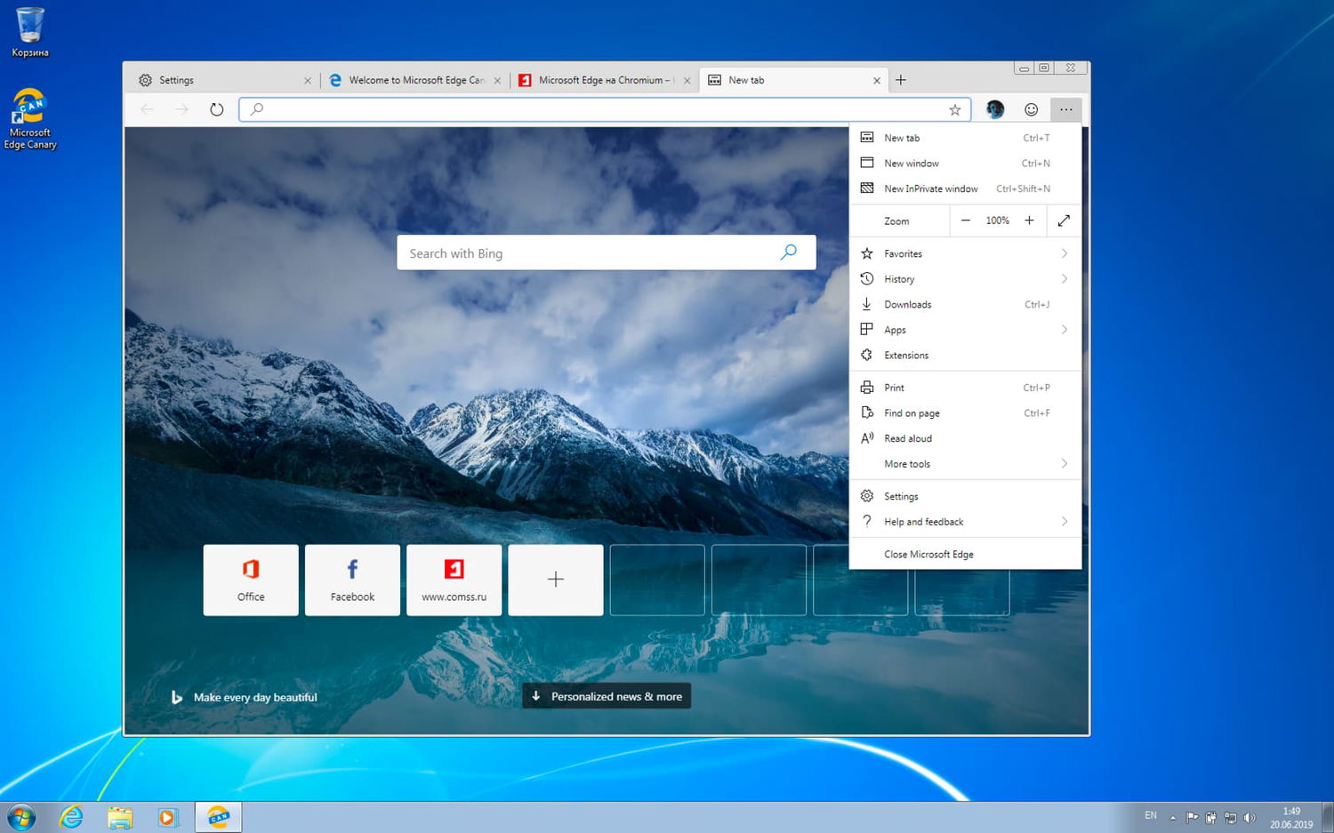 Microsoft Edge �� Chromium ��� Windows 7