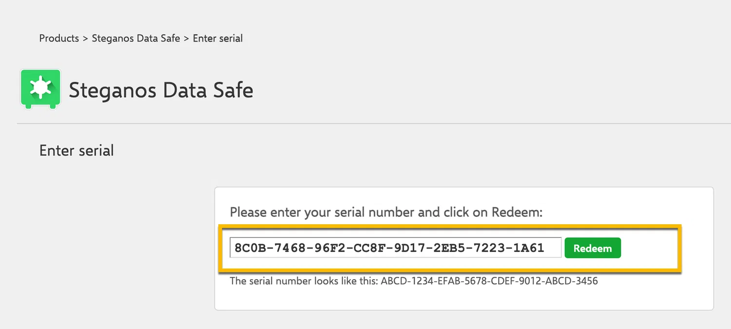 ���������� �������� Steganos Safe