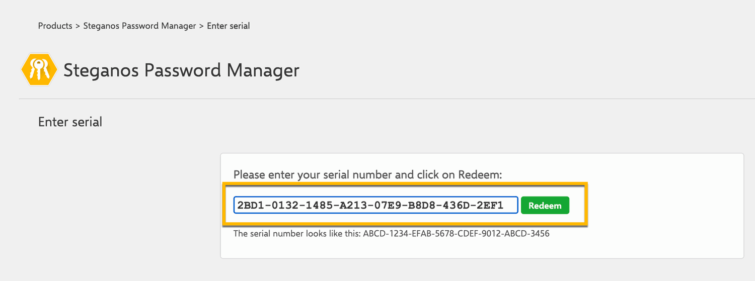 ���������� �������� Steganos Password Manage